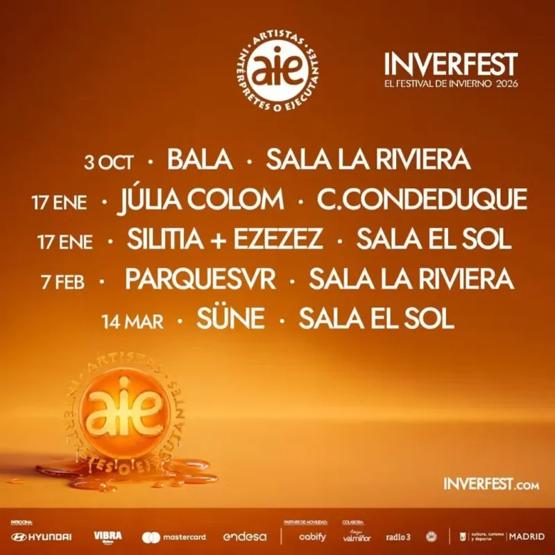 AIEnRuta arranca 2026 de la mano de Inverfest en las principales salas de Madrid